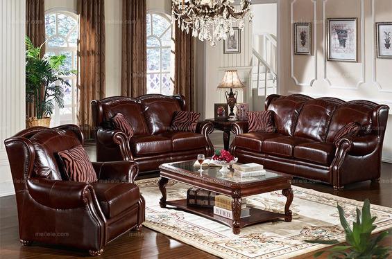 奢华霸气 进口全真皮沙发套装（1+2+3）