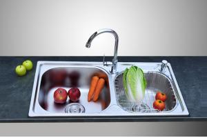 不锈钢双水槽 洗菜盆水槽套装76*40CM