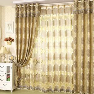 [悦邻家居]	 欧式奢华提花高档定制客厅卧室半遮光窗帘 素雅灰