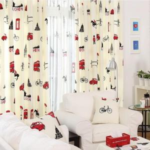 [小日子]	 高档半遮光窗帘定制 速写英伦